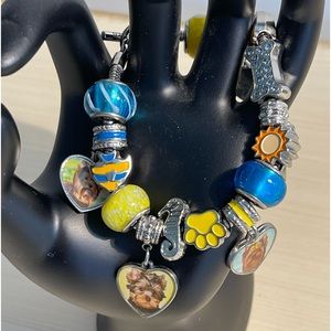 I Love My Yorkie Pandora Style Charm Bracelet-signed Summer-15 Charms